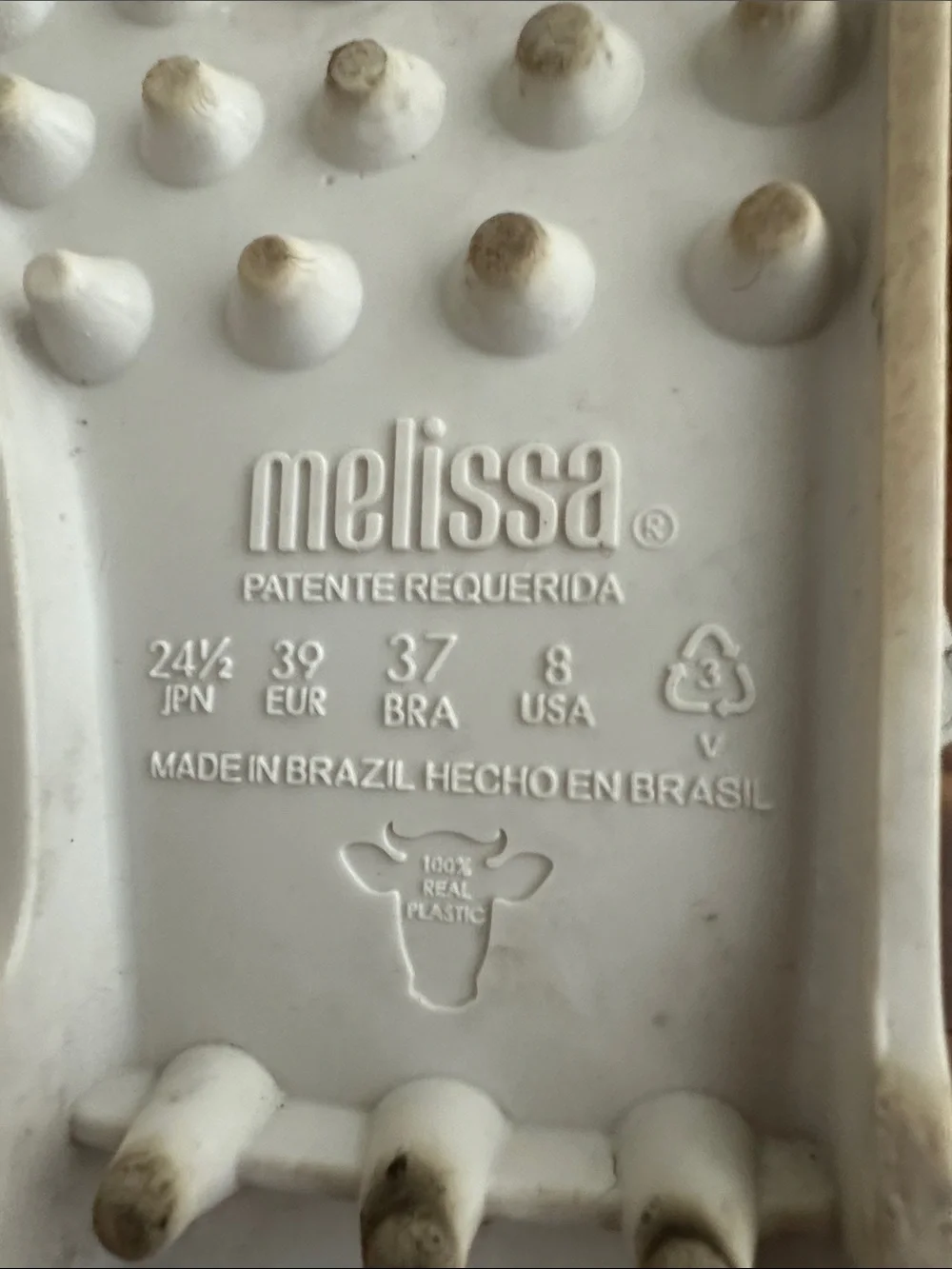 MELISSA LADIES POSSESSION WHITE MATTE JELLY SANDALS SIZE 8